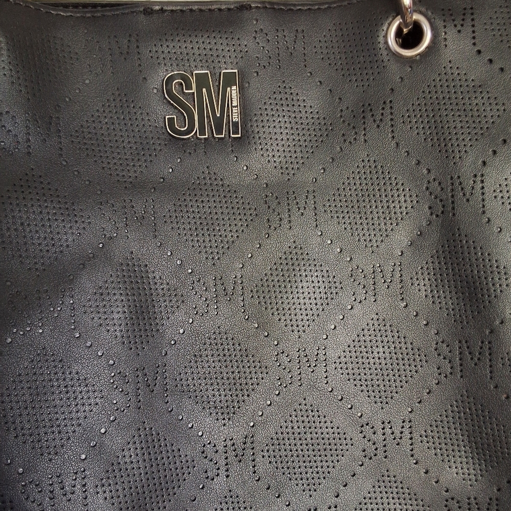 Steve Madden Black Tote Excellent Condition - Picture 3 of 6